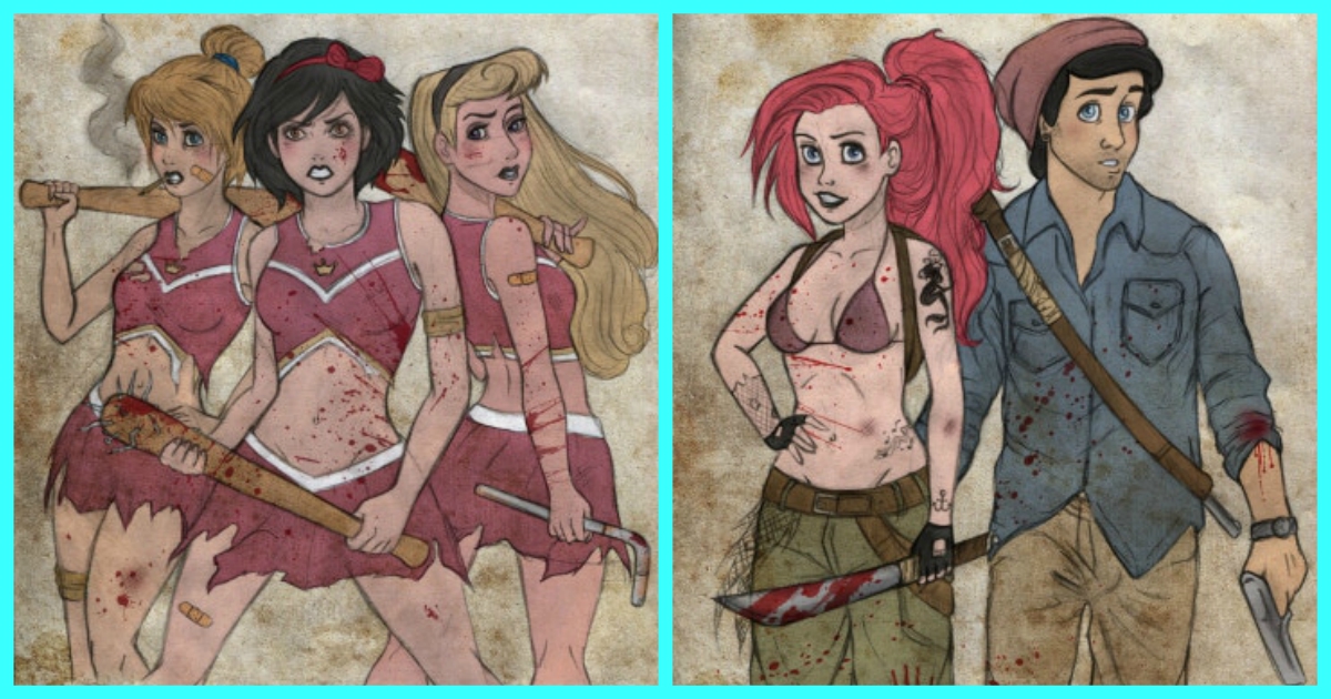 23 Pictures Depict  Loveable Disney Characters In Ruthless World Of Walking Dead!